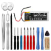 09D29,H452050,BAT00008 Battery for Cardo Scala Rider Teamset Pro, Scala Rider Multiset Q2 400mAh Headphone / Headset Battery Replacement + Tool-kit