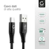 Cavo USB 2.0 con connettore Micro USB per tablet Tolino Shine / Shine 2 / Tab 7 / Tab 8 / Tab 8.9 / Vision 2 / Vision 3 filo di 1m cavetto dati & ricarica 2.4A in piacevole Nylon nero