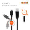 USB Kabel for Samsung SGH-E250, SGH-U700, SGH-X830, SGH-X820, SGH-P300, SGH-D800, SGH-F300, SGH-J600, SGH-M300 - 1m Ladekabel 0.5A USB Ledning PVC Datakabel svart