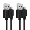 2x USB Kabel voor Garmin Edge, Drive, DriveAssist, DriveSmart, Nüvi, Oregon, eTrex, GPSMAP - 1m Oplaadkabel 2A Laad Snoer PVC Datakabel zwart