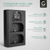 Cargador Doble USB LC-E6 CBC-E6 para LP-E6 LP-E6N (Canon EOS 5D Mark II III IV EOS 5DS R EOS 60D 60Da EOS 6D Mark II EOS 70D EOS 7D Mark II EOS 80D EOS R WFT-E5 WFT-E7 XC10 XC15)