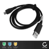 2x USB Kabel for Garmin Edge 520 Plus, 820, 1000, 1030 / Dashcam 55 / Zumo 595 / Approach / Dezl 760 - 1m Ladekabel 1A USB Ledning PVC Datakabel svart / hvit
