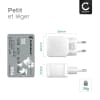 4x Port USB Charger EU plug 5V 1A 5W Fast Smart Charging Mains Wall USB Adapter Outlet Socket 100V-240V for Mobile Phone, Tablet, Speakers, Powerbank - White