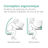 Support petit et léger pour PC portable : réglable en hauteur - fonction 3en1 : rehausseur, refroidisseur, stabilisateur