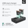 2x Batteri + Dobbel lader for DJI Osmo Action Cam (CP.OS.00000020.01) DJI AB1, DJI P01, DJI PT1 1220mAh fra CELLONIC