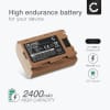 Batteri med type C input for Sony Alpha 7 IV, 6700, A6600, ILCE-6600, A7S III, A9, ILCE-9 2400mAh fra CELLONIC
