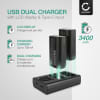 2x Batteri for Panasonic Lumix DC-S1, Lumix DC-S1H, Lumix DC-S1R kamera - Reservebatteri DMW-BLJ31 3400mAh + USB Dobbel Batterilader DMW-BTC14E, Kamerabatteri Lader
