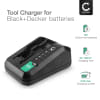 CELLONIC Black and Decker 18V lader for Li-Ion litium-ion-batterier - 2,5A BDCAC202B erstatningslader for elektroverktøy med kabel og støpsel