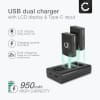2x Batteri for Canon EOS 750D EOS 760D EOS 770D EOS 800D EOS Kiss X8i EOS M3 EOS M5 EOS M6 EOS T6i EOS T6s kamera - Reservebatteri LP-E17 950mAh + USB Dobbel Batterilader LC-E17, Kamerabatteri Lader