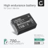 2x Batteri for Samsung NX300 NX500 NX300M NX1000 NX2000 NX1100 NX200 NX210 BP1130 BP1030 Kameraer 700mAh fra CELLONIC
