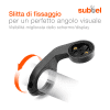 supporto manubrio bici subtel® compatibile con Stages Dash L200 / Dash M200 fissaggio sicuro, nero, staffa/mount frontale, modulabile orizzontale o verticale