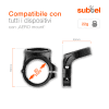 subtel® Supporto adattatore per tubi di 25 mm & 32 mm di bici per Garmin Edge, Sigma Sport Rox, Bryton Rider, Mio Cyclo, iGPSPORT fissaggio di fanale, luce o navigatore ciclocomputer tachimetro nero kit di attacco con riduzioni, chiavini e viti