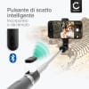 2-in-1 Bastone da selfie & cavalletto - asta telescopia lunga 1 metro per stabili selfie - treppiede estraibile con telecomando bluetooth per cellulari smartphone e fotocamere - Compatibile con iPhone Gopro telefoni Android  -Colore nero