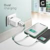2x 2 Port USB Charger EU-Plug 5V 3.4A 17W Fast Smart Charging Mains Wall USB Adapter Outlet Socket 100V-240V for Mobile Phone, Tablet, Speakers, Powerbank - White