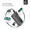 CELLONIC® USB Powerbank mit 10000mAh und 4 USB Ports - mobiles Ladegerät, Externer Akku, Schnellladegerät + High Speed USB-C Kabel