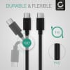 USB-kabel / datakabel för Razer Blade Stealth Pro / Trekstore Primebook C13 / Eve V notebook & laptop - 1m 3A (PD 60W) USB-sladd PVC Datakabel svart - laddsladd för bärbar dator
