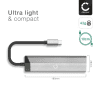 4-i-1 multi USB-port hub – USB C til HDMI-adapter 4K @ 30Hz, USB Type C hub, 2x USB A 3.0 PD 3.0 – Multiport USB C-dongle for Mac OS, Windows, Macbook, Lenovo, Dell, HP