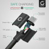 USB C Type C Phone Charger Cable for HTC 10 / U11, Plus, Life / U12, Plus, Life / U Play / Desire 19 Plus / Bolt 2m Fast Charging 3A Smartphone Data Cable PVC Black