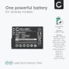 Batteri for Panasonic Lumix GX1, G3, GF2, ZS7, TS2, BLD10 DMW-BLD10 (900mAh, 7.2V) fra CELLONIC