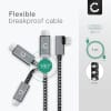 USB C til USB C lade- og datakabel 100W (PD), L-formet, rett vinkel 1 m - USB C-kabel av flettet nylon, USB 3.1, 10 Gbit/s, 8K for mobiltelefon, nettbrett, smartklokke, GPS, høyttalere og mye mer