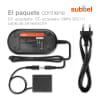 Fuente de Alimentación DMW-AC8 + DMW-DCC11 8.4V con cable de carga de ca. 3m para cámaras Leica D-Lux, Lumix DMC-LX100, DMC-GX7 -GX80, DMC-TZ80, DC-TZ90 -TZ91 videocámaras, SRL, TRL, Alimentador DC Coupler, dummy battery