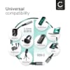 USB-C-adapter, 3,5 mm-uttak /AUX-splitter, lyd og lading, 60W PD, USB-C hurtigladerkabel for iPhone, Samsung, telefon, headset, hodetelefoner – sølv