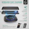 CELLONIC® Fast Wireless Charger + QC3.0 Adapter 5W / 7,5W Slim Induction Phone Charging Pad Station for QI Enabled Devices: Samsung Galaxy S21, S20, S10, Apple iPhone 12, 11, X, Huawei P40 Pro, P30 Pro, Google Pixel 5, Xiaomi Mi 10, Oneplus 9, 9 Pro