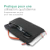 Sacoche à poignée pour ordinateur portable – Housse de protection et de transport universelle multi-compartiments 14,1”-15,4” pour ordinateur portable, pour le travail, le bureau et les déplacements – noir