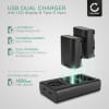2x Batteri for Panasonic DC-GH5 DC-GH5s DMC-GH4 GH4 GH4r GH4h GH3 DMC-GH3h GH3a G9 kamera - Reservebatteri DMW-BLF19 DMW-BLF19E DMW-BLF19PP 1600mAh + USB Dobbel Batterilader DMW-BTC10, Kamerabatteri Lader