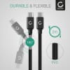 USB C Type C Phone Charger Cable for HTC 10 / U11, Plus, Life / U12, Plus, Life / U Play / Desire 19 Plus / Bolt 2m Fast Charging 3A Smartphone Data Cable PVC Black
