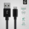 Cavo micro USB a USB A 2.0 - 1 m per fotocamera cellulare smartphone navigazione auricolare tablet cavo di ricarica 2A nero Nylon