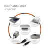 Cable de datos de 3m para periféricos de PC - Cable USB tipo B a USB tipo A 2.0 Transparente de - Cable USB impresora, fax, impresora código de barras, escáner, impresora láser