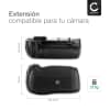 CELLONIC® Empuñadura cámaras MB-D15 para Nikon D7100, D7200 - Empuñadura vertical con disparador y compartimento para baterías EN-EL15