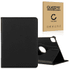 Universal Smart Cover Tablethülle + Schutzglas für Apple iPad 11 (2020) - A2228, A2231 Tablettasche - Tablet Hülle Schutzhülle / Tasche aus Kunstleder, schwarz Case