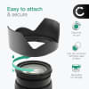 ALC‑SH127 Kamera Ø 49mm Solblender for Sony ALC‑SH127 Vario-Tessar T* E 16 - 70 mm F4 ZA OSS – Plast Bajonett Blomst- / Tulipan- / Kronblad- Solblender fra CELLONIC