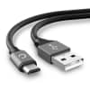 1x Cable USB, gris Nylon (2A), 2m