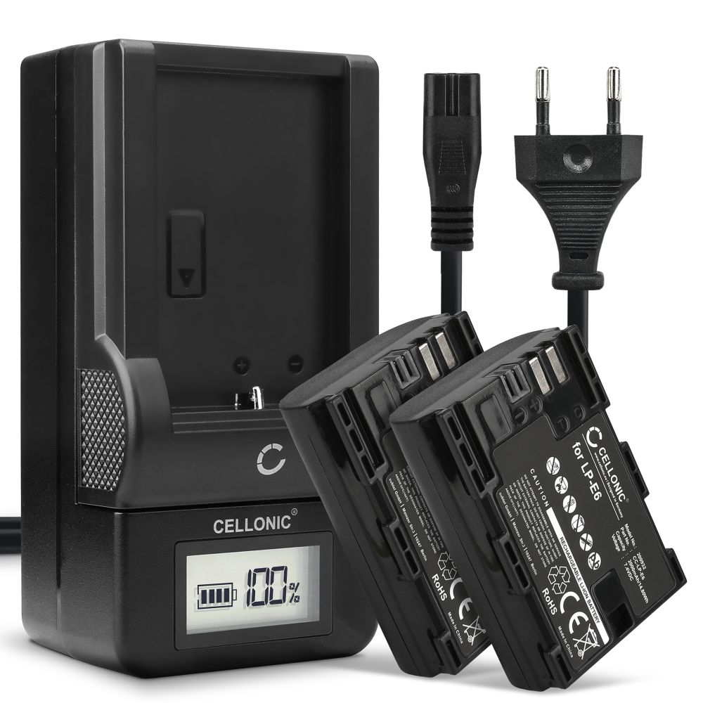 Lot De 2 Batteries LP-E6NH Et Chargeur Double USB-C Pour Canon - Compatible EOS R5, R6, 5DIV, 90D... - 3
