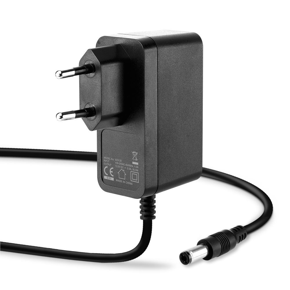 Alimentatore Sostitutivo Per Telefono Fisso V-Tech - 6V 0.3A, Spina Europea Angolata, Cavo 140 Cm, Nero