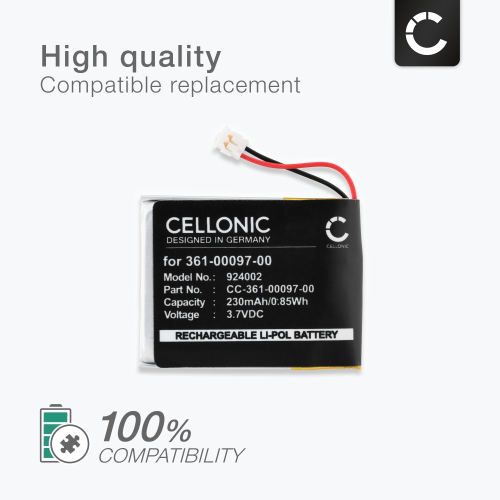 Batterie 230mAh TECHTEK Pour Garmin Approach S60 / Fenix 5 / Forerunner 935 – Remplace 361-00097-00