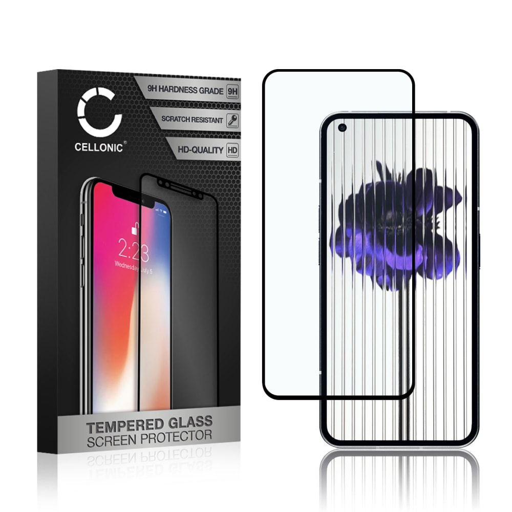 Screen Protector for Nothing Phone 1 Phone Screen Cover - 3D Case-friendly 0,33mm Full Glue 9H Tempered Glass Smartphone Display Screen Guard Black