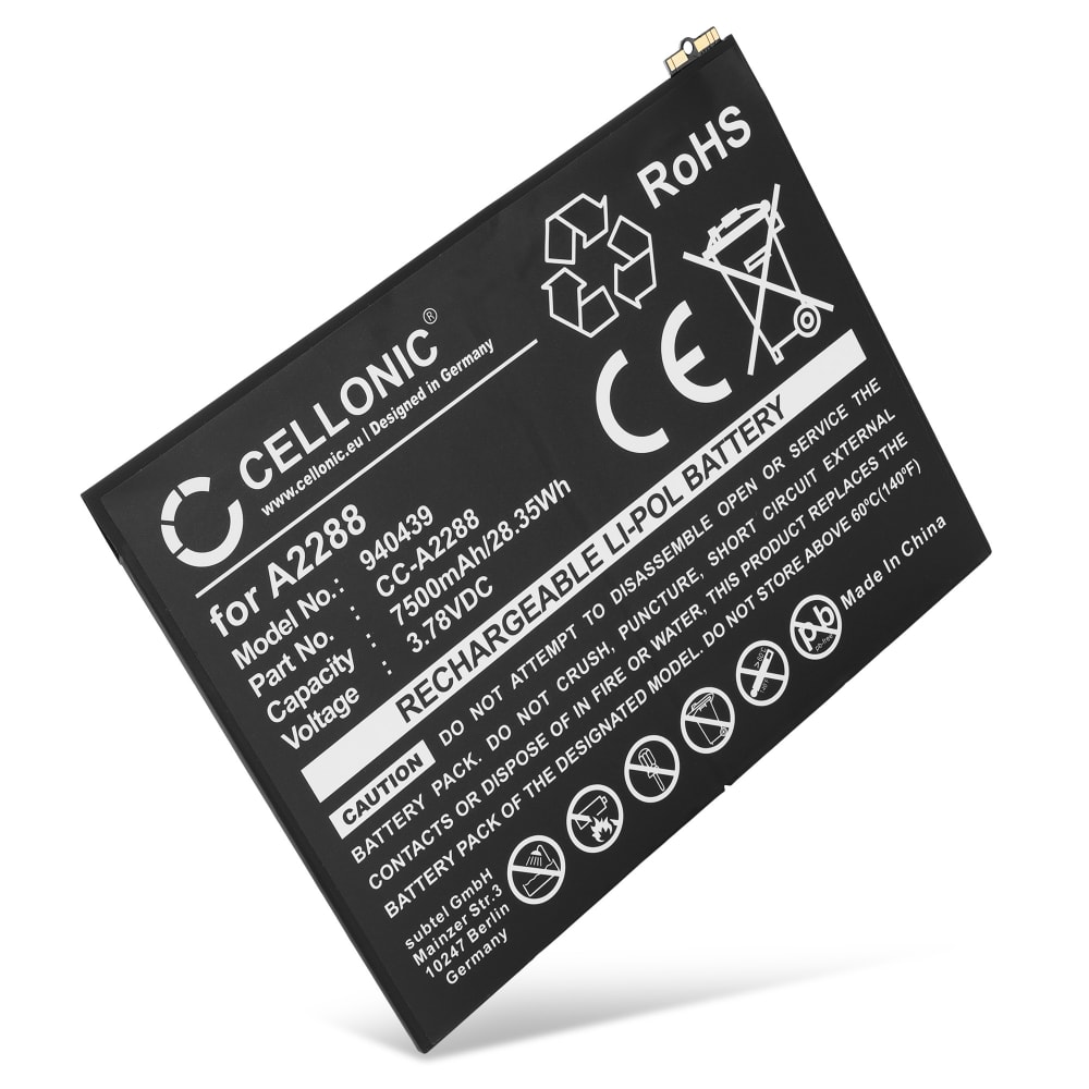 Batteri for Apple iPad Air 4 (2020) - A2072, A2316, A2324, A2325, A2288 7500mAh fra CELLONIC