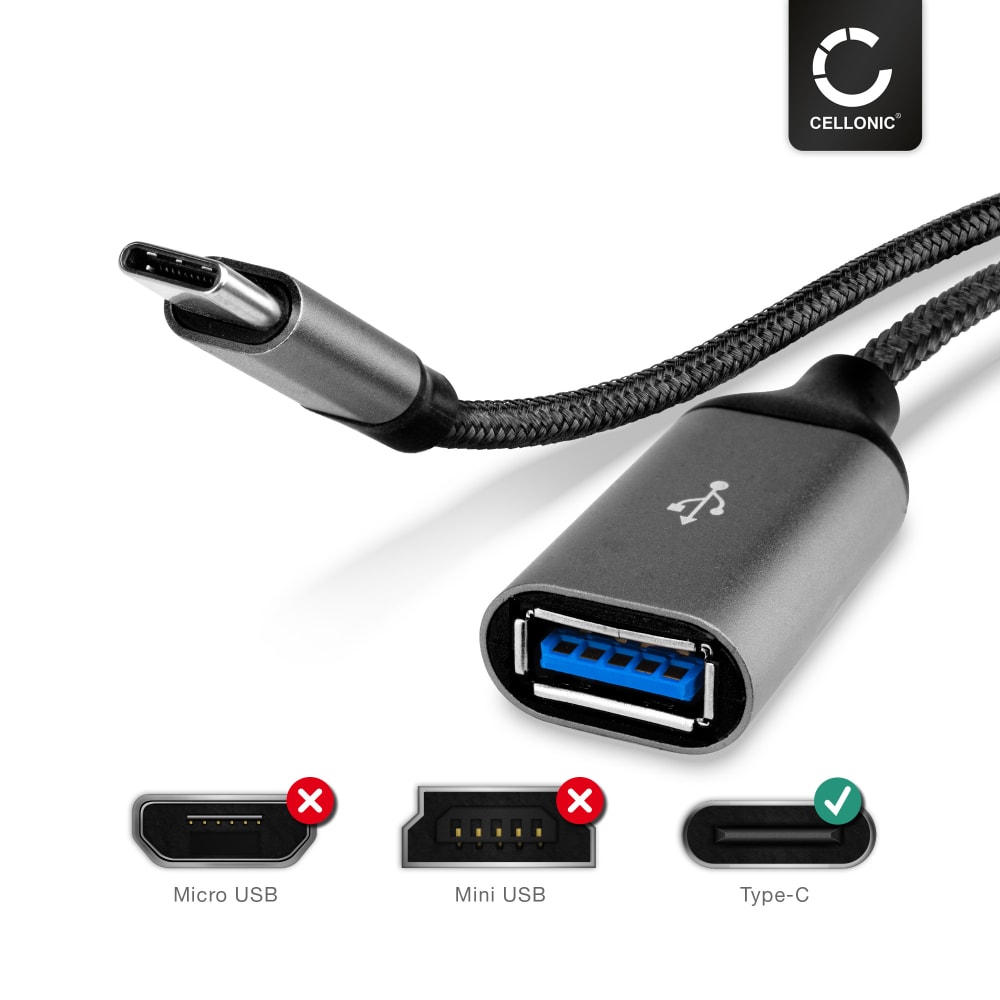 Câble OTG pour smartphone Samsung Galaxy S20, S10, S9, S8, Note 20, 10