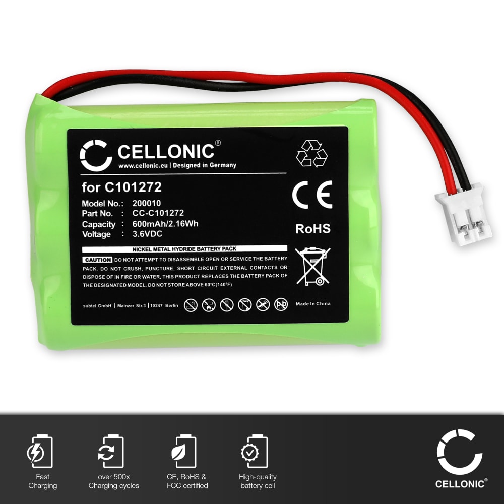 Vhbw 2 Batterie NiMH 600mAh Per Telefono Fisso Alcatel Altiset Easy L, 2070, 2570 (3,6V, Verde)