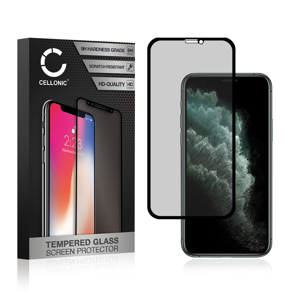 CELLONIC® Display Schutzglas kompatibel mit Apple iPhone 11 / iPhone Xr Handyglas - Blickschutz 9H 0,33mm Full Glue schwarz - Handy Schutzfolie Displayschutz Glas Folie, Screen Protector Glass