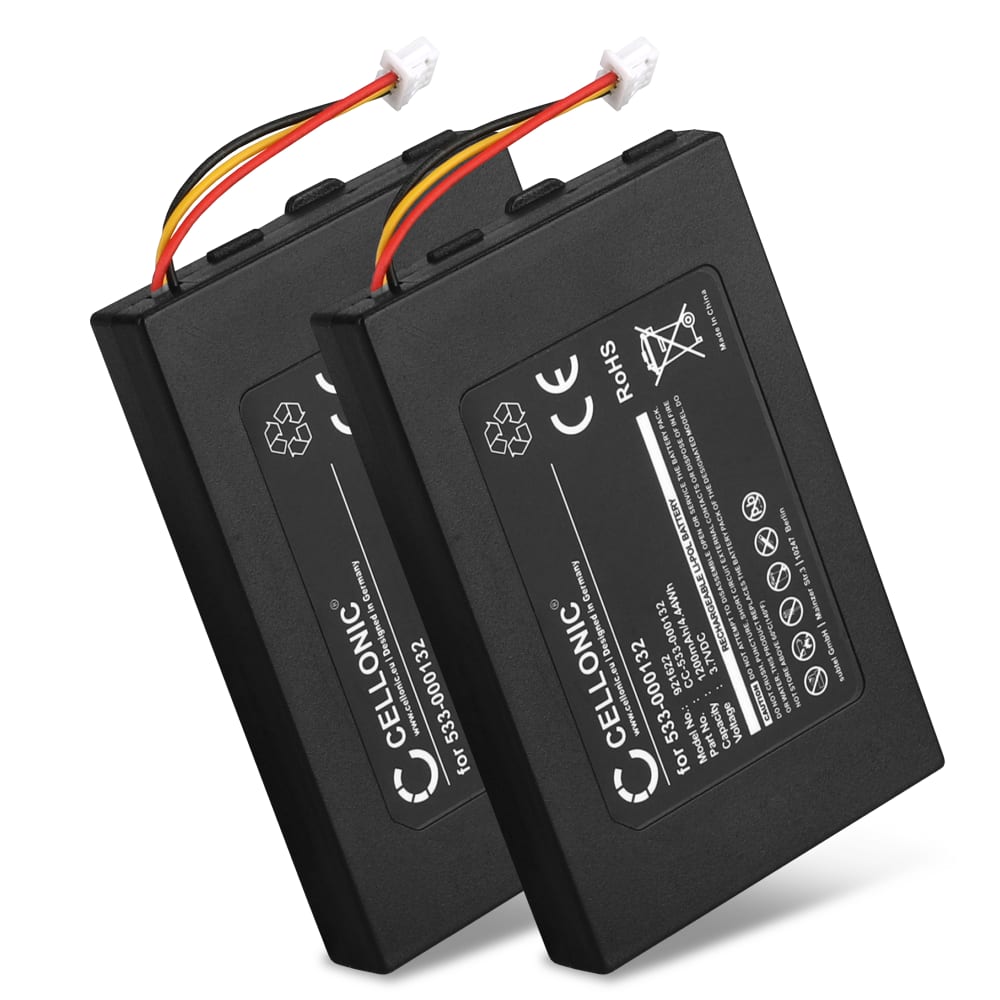 2x 533-000132 Ersatz Akku für Logitech G533, Logitech G933 - Kopfhörer / Headset Ersatzakku - 1200mAh Batterie