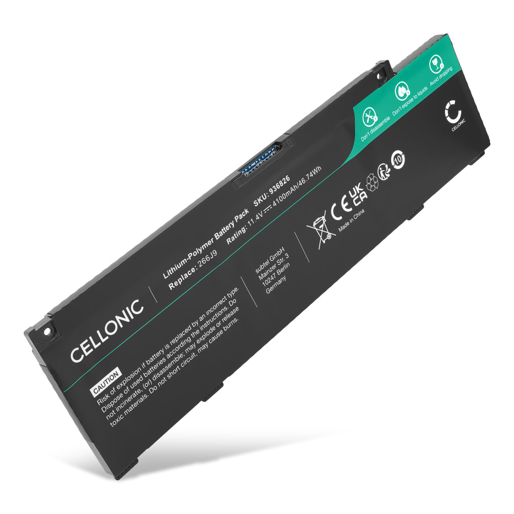 Batteri for Dell G3 3590, G3 15 3590, Inspiron 14 5490, 266J9, M4GWP 4100mAh 11.4V fra CELLONIC
