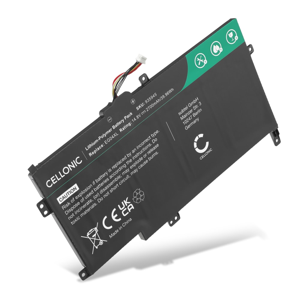 Batteri for HP Envy 6 Series, Envy 6-1000, Envy 6-1000sg, Envy Sleekbook 6, EG04, EG04XL 2700mAh 14.8V fra CELLONIC
