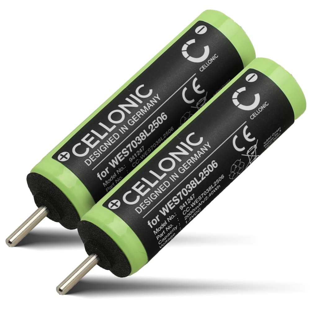 2x Batteri for Panasonic ES-RT30 ES-RT40 ES-SA40 ES2207P ES3042 2000mAh fra CELLONIC
