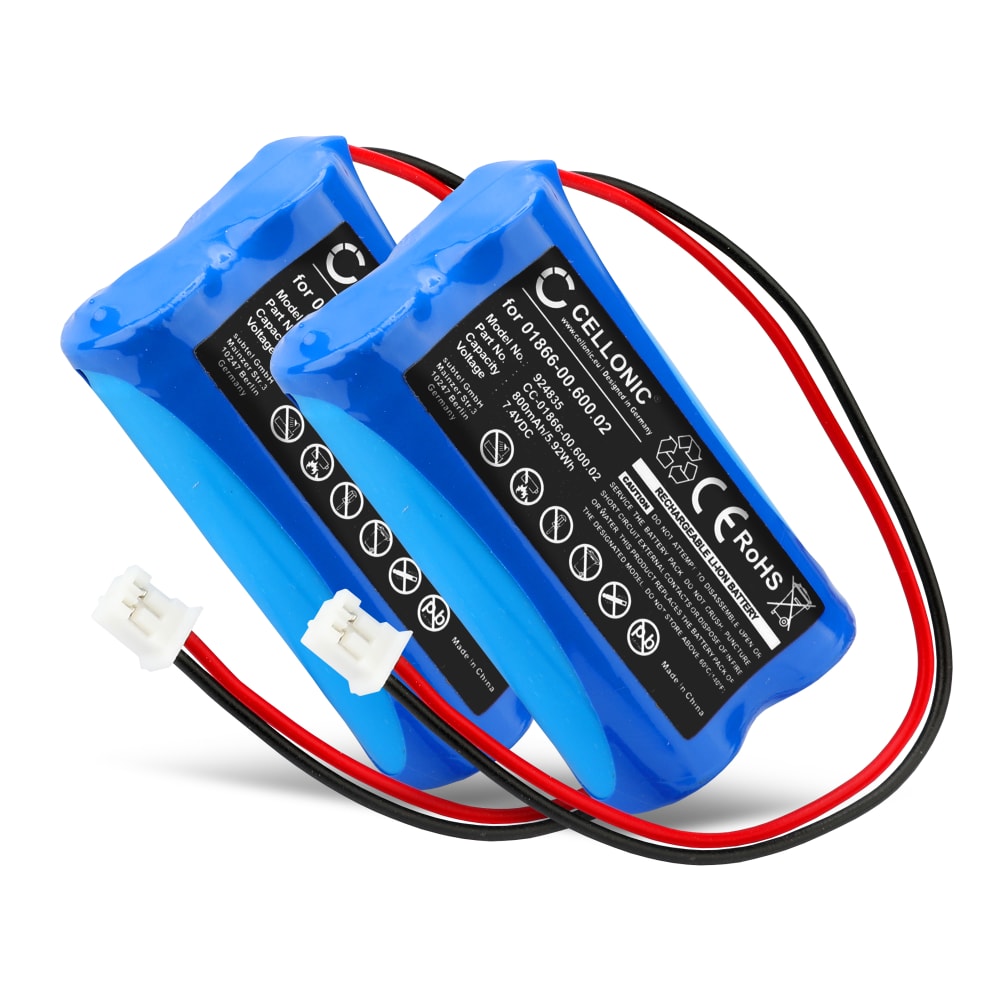 2x Batteri for Gardena C 1060 Solar Plus 800mAh fra subtel
