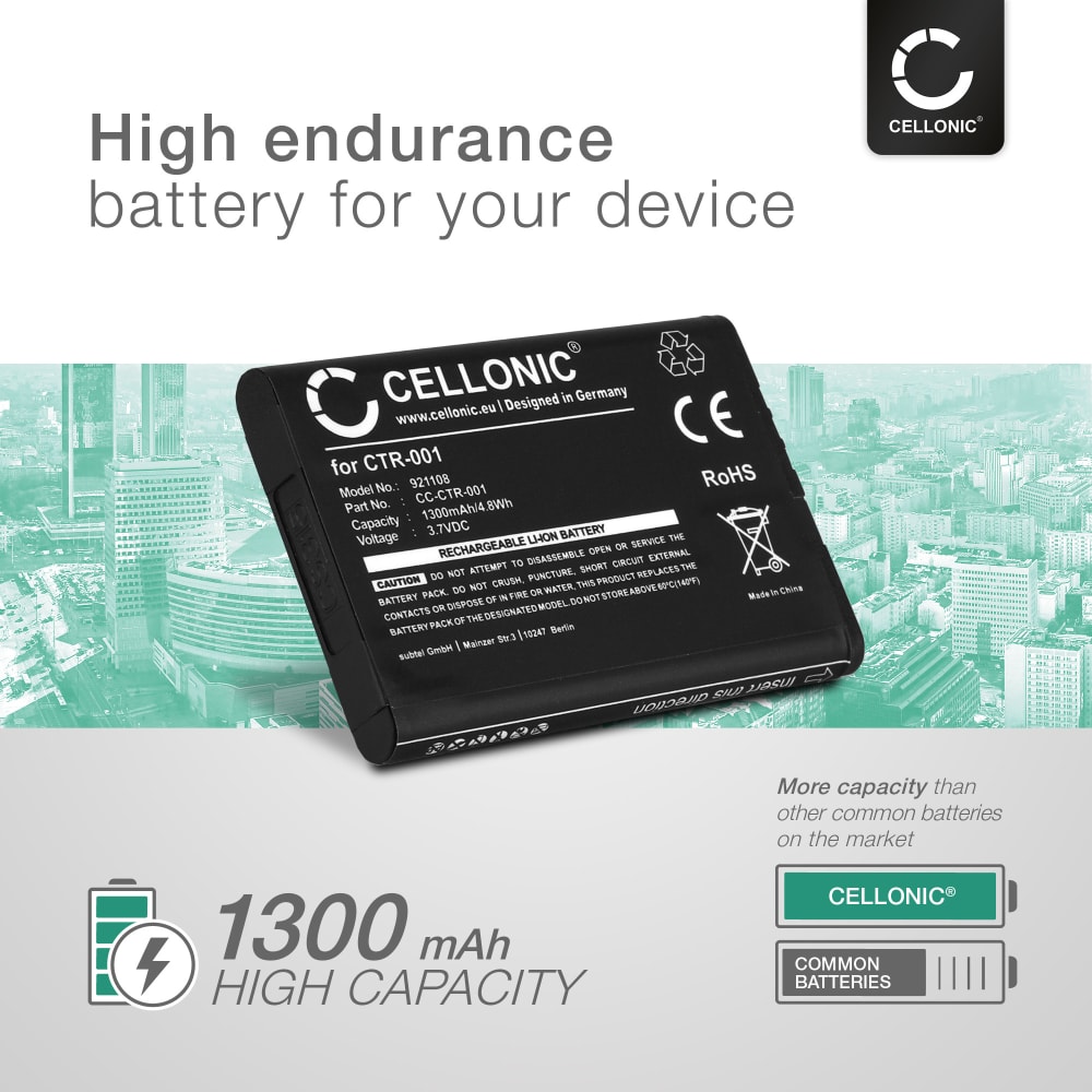 2x CTR003, CTR001 Ersatz Akku für Nintendo 2DS / New 2DS XL / 3DS